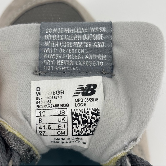 New Balance 996 Beige, Grey and Orange Lace-Up Sneakers, 10 - Picture 15 of 16